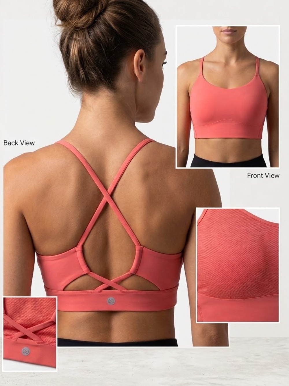 CALIA by Carrie Underwood Coral Strappy Sports Bra, Size Medium